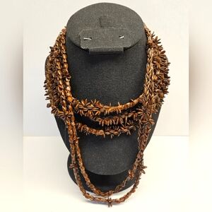 Craft Lot 2 Vintage Apple Seed Necklaces